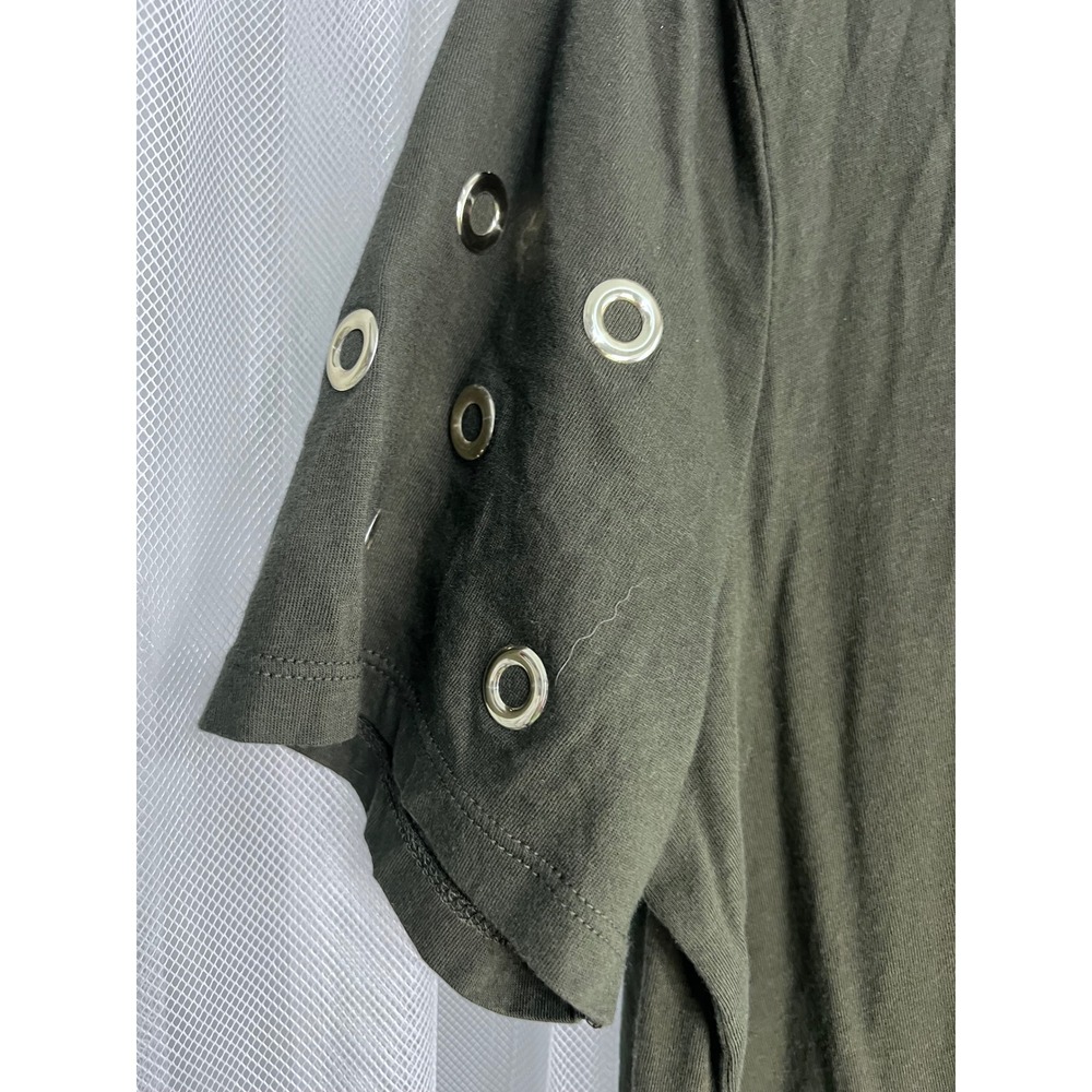 Michael Kors Womens Olive Green Grommet‎ Sleeve T-Shirt Size M Short Sleeve Top